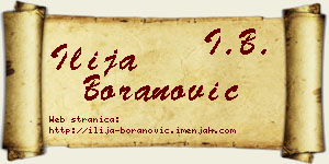Ilija Boranović vizit kartica